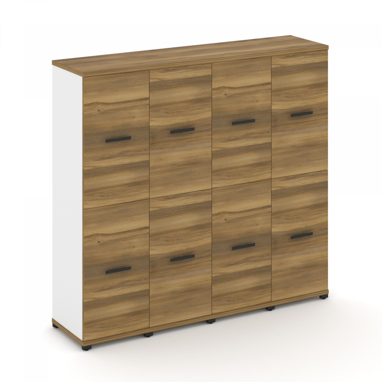 Concept Шкаф 4 узкие секции, 4 ниши CN.STU-442 B Сандал Янтарный/Белый Бриллиант/Металл Черный 1668*