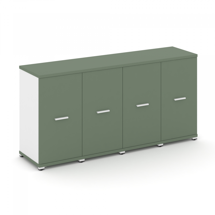 Concept Шкаф 4 узкие секции, 2 ниши CN.STU-243 W Кобо/Белый Бриллиант/Металл Белый 1668*420*818