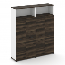 Concept Шкаф 2 широкие секции, 5 ниш CN.STS-526 B Дуб Мали/Белый Бриллиант/Металл Черный 1668*420*19