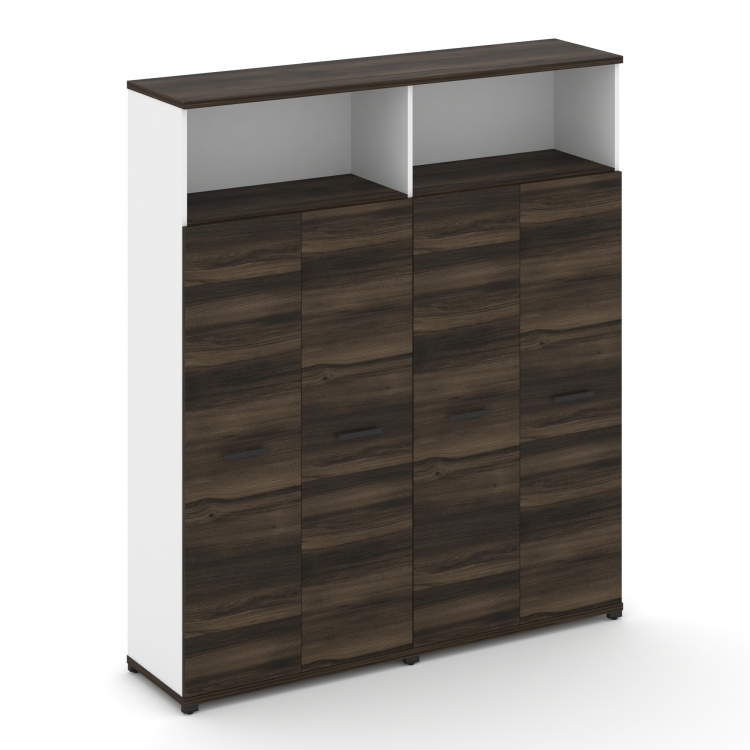 Concept Шкаф 2 широкие секции, 5 ниш CN.STS-526 B Дуб Мали/Белый Бриллиант/Металл Черный 1668*420*19