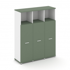 Concept Шкаф 3 узкие секции, 4 ниши CN.STU-433 W Кобо/Белый Бриллиант/Металл Белый 1252*420*1554