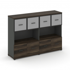 Concept Шкаф 2 широкие секции, 3 ниши CN.STS-325 RMB A Дуб Мали/Антрацит/Металл Антрацит/Сатин 1668*