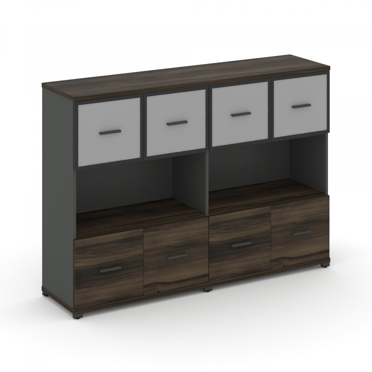 Concept Шкаф 2 широкие секции, 3 ниши CN.STS-325 RMB A Дуб Мали/Антрацит/Металл Антрацит/Сатин 1668*