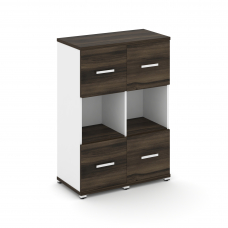 Concept Шкаф 2 узкие секции, 3 ниши CN.STU-325 W Дуб Мали/Белый Бриллиант/Металл Белый 836*420*1186