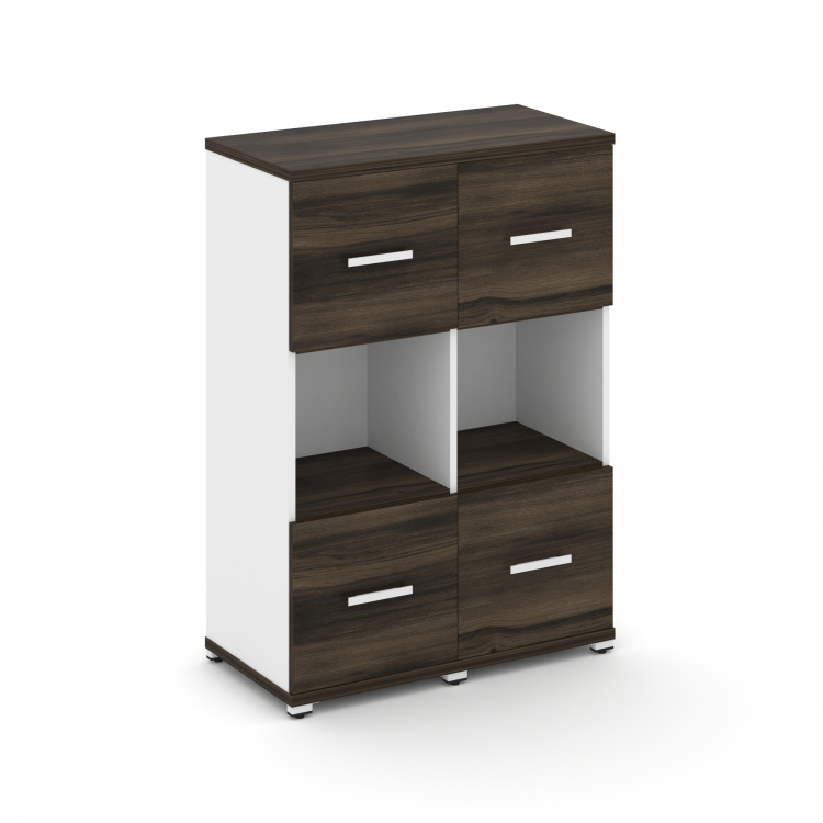 Concept Шкаф 2 узкие секции, 3 ниши CN.STU-325 W Дуб Мали/Белый Бриллиант/Металл Белый 836*420*1186