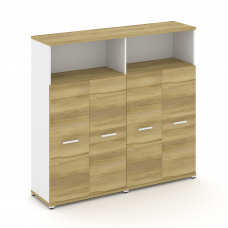 Concept Шкаф 2 широкие секции, 4 ниши CN.STS-423 W Дуб Винченцо/Белый Бриллиант/Металл Белый 1668*42