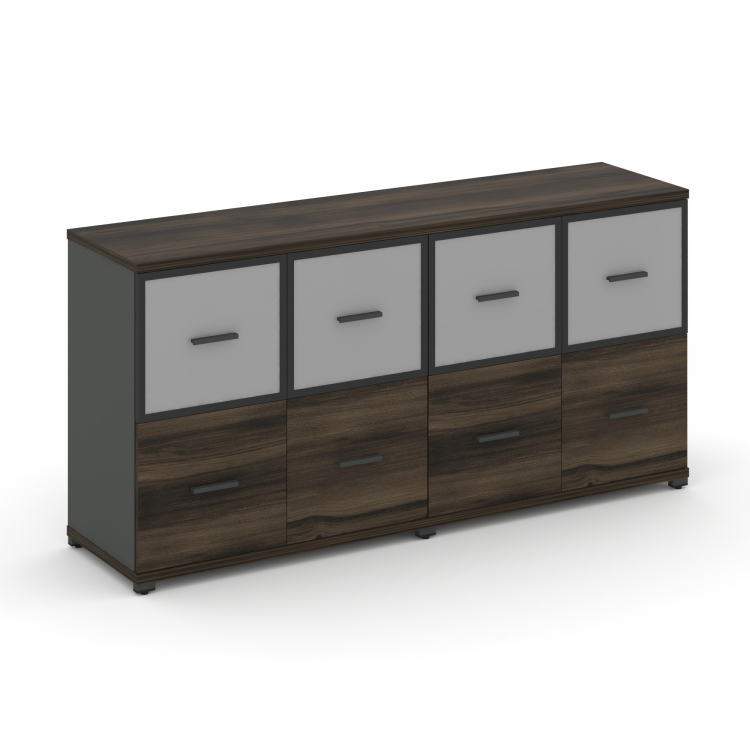 Concept Шкаф 2 широкие секции, 2 нишии CN.STS-222 RMB A Дуб Мали/Антрацит/Металл Антрацит/Сатин 1668