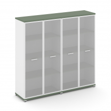 Concept Шкаф 2 широкие секции, 4 ниши CN.STS-426 RMW W Кобо/Белый Бриллиант/Металл Белый/Сатин 1668*