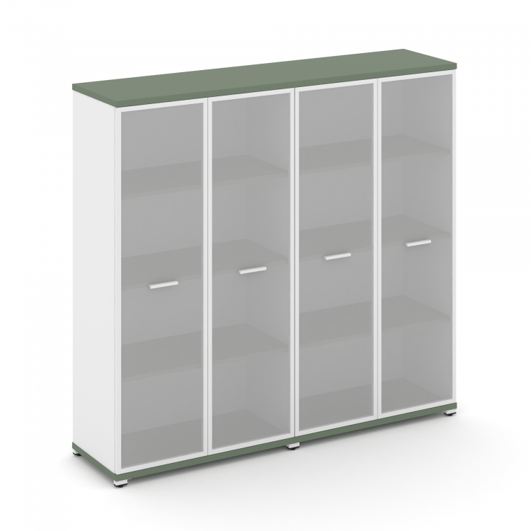 Concept Шкаф 2 широкие секции, 4 ниши CN.STS-426 RMW W Кобо/Белый Бриллиант/Металл Белый/Сатин 1668*