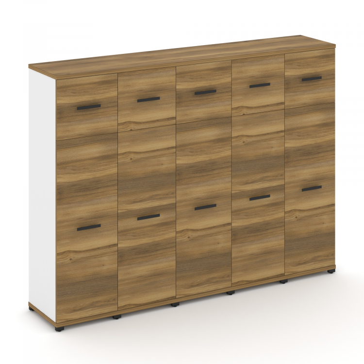 Concept Шкаф 5 узких секций, 4 ниши CN.STU-454 B Сандал Янтарный/Белый Бриллиант/Металл Черный 2084*