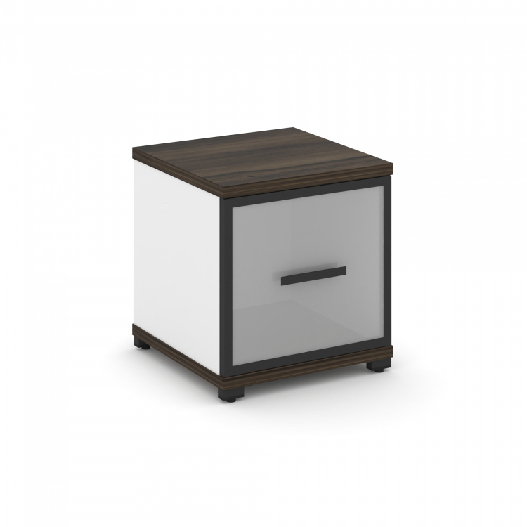 Concept Шкаф 1 узкая секция, 1 ниша CN.STU-113 RMB B Дуб Мали/Белый Бриллиант/Металл Черный/Сатин 42