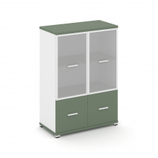 Concept Шкаф 1 широкая секция, 3 ниши CN.STS-312 RMW W Кобо/Белый Бриллиант/Металл Белый/Сатин 836*4