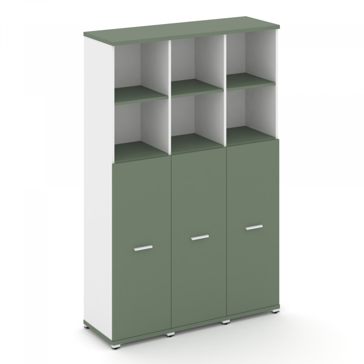 Concept Шкаф 3 узкие секции, 5 ниш CN.STU-534 W Кобо/Белый Бриллиант/Металл Белый 1252*420*1922