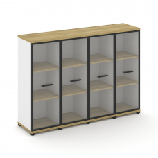 Concept Шкаф 4 узкие секции, 3 ниши CN.STU-346 RPB B Дуб Винченцо/Белый Бриллиант/Металл Черный/Проз