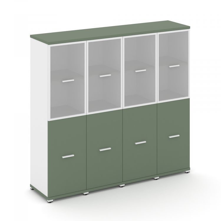 Concept Шкаф 4 узкие секции, 4 ниши CN.STU-442 RMW W Кобо/Белый Бриллиант/Металл Белый/Сатин 1668*4