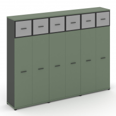 Concept Шкаф 3 широкие секции, 5 ниш CN.STS-537 RMB A Кобо/Антрацит/Металл Антрацит/Сатин 2500*420*1