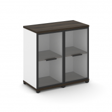 Concept Шкаф 2 узкие секции, 2 ниши CN.STU-223 RPB B Дуб Мали/Белый Бриллиант/Металл Черный/Прозрачн