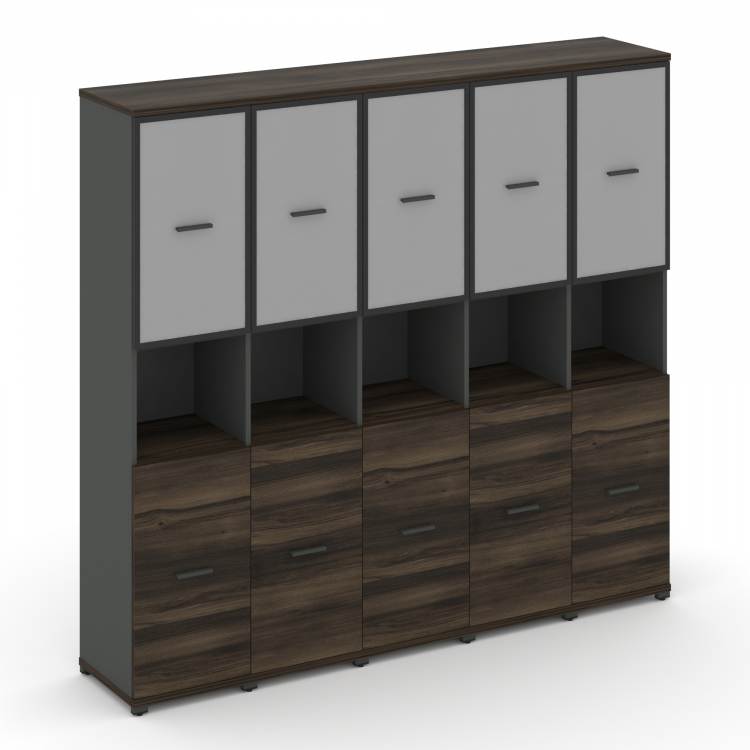 Concept Шкаф 5 узких секций, 5 ниш CN.STU-553 RMB A Дуб Мали/Антрацит/Металл Антрацит/Сатин 2084*420