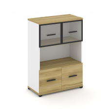 Concept Шкаф 1 широкая секция, 3 ниши CN.STS-315 RPB B Дуб Винченцо/Белый Бриллиант/Металл Черный/Пр