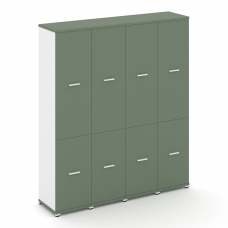 Concept Шкаф 4 узкие секции, 5 ниш CN.STU-542 W Кобо/Белый Бриллиант/Металл Белый 1668*420*1922