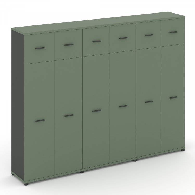 Concept Шкаф 3 широкие секции, 5 ниш CN.STS-537 A Кобо/Антрацит/Металл Антрацит 2500*420*1922