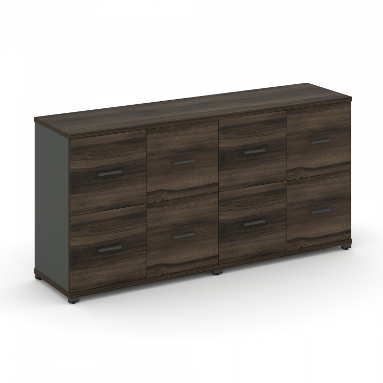 Concept Шкаф 2 широкие секции, 2 нишии CN.STS-222 A Дуб Мали/Антрацит/Металл Антрацит 1668*420*818