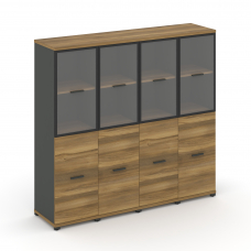 Concept Шкаф 4 узкие секции, 4 ниши CN.STU-442 RPB A Сандал Янтарный/Антрацит/Металл Антрацит/Прозра