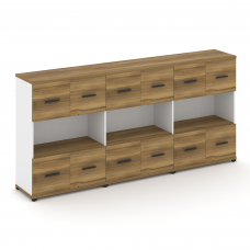 Concept Шкаф 3 широкие секции, 3 ниши CN.STS-335 B Сандал Янтарный/Белый Бриллиант/Металл Черный 250