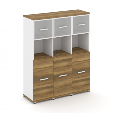 Concept Шкаф 3 узкие секции, 4 ниши CN.STU-435 RMW W Сандал Янтарный/Белый Бриллиант/Металл Белый/Са