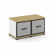 Concept Шкаф 2 узкие секции, 1 ниша CN.STU-123 RMB B Дуб Винченцо/Белый Бриллиант/Металл Черный/Сати