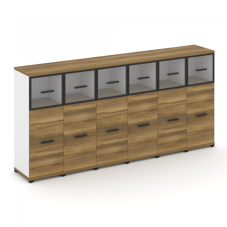 Concept Шкаф 6 узких секций, 3 ниши CN.STU-364 RPB B Сандал Янтарный/Белый Бриллиант/Металл Черный/П