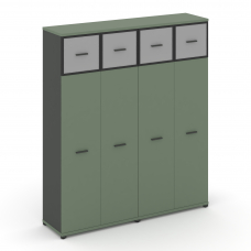 Concept Шкаф 2 широкие секции, 5 ниш CN.STS-527 RMB A Кобо/Антрацит/Металл Антрацит/Сатин 1668*420*1