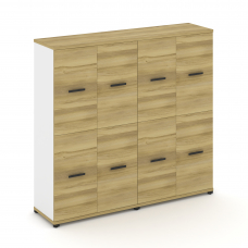 Concept Шкаф 2 широкие секции, 4 ниши CN.STS-422 B Дуб Винченцо/Белый Бриллиант/Металл Черный 1668*4