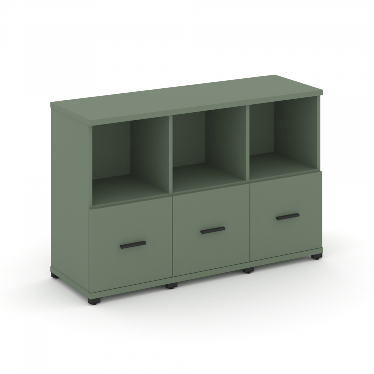 Concept Шкаф 3 узкие секции, 2 ниши CN.STU-231 B Кобо/Металл Черный 1252*420*818