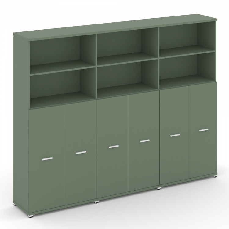 Concept Шкаф 3 широкие секции, 5 ниш CN.STS-534 W Кобо/Металл Белый 2500*420*1922