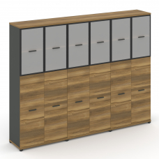 Concept Шкаф 3 широкие секции, 5 ниш CN.STS-535 RMB A Сандал Янтарный/Антрацит/Металл Антрацит/Сатин