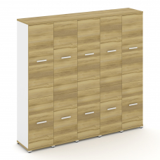 Concept Шкаф 5 узких секций, 5 ниш CN.STU-552 W Дуб Винченцо/Белый Бриллиант/Металл Белый 2084*420*1