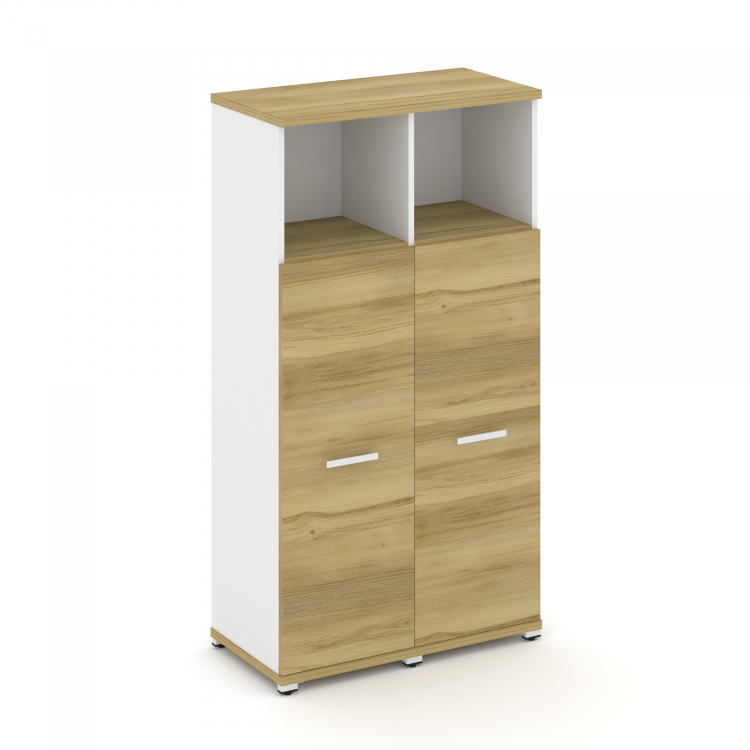 Concept Шкаф 2 узкие секции, 4 ниши CN.STU-423 W Дуб Винченцо/Белый Бриллиант/Металл Белый 836*420*1