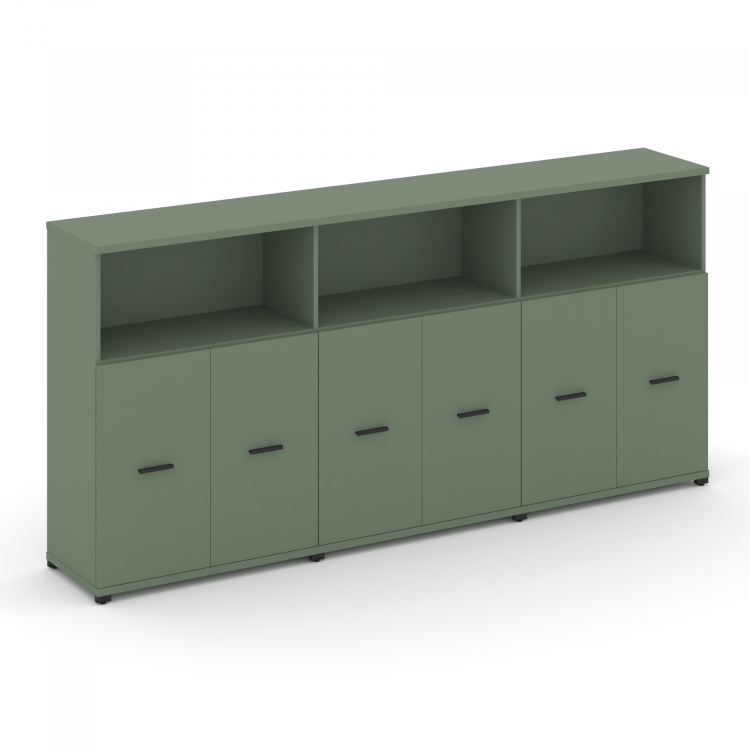 Concept Шкаф 3 широкие секции, 3 ниши CN.STS-333 B Кобо/Металл Черный 2500*420*1186