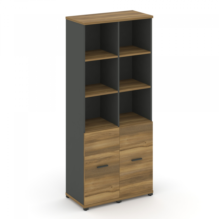 Concept Шкаф 2 узкие секции, 5 ниш CN.STU-521 A Сандал Янтарный/Антрацит/Металл Антрацит 836*420*192
