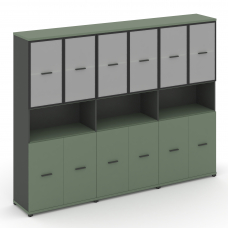 Concept Шкаф 3 широкие секции, 5 ниш CN.STS-533 RMB A Кобо/Антрацит/Металл Антрацит/Сатин 2500*420*1