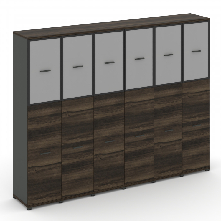 Concept Шкаф 6 узких секций, 5 ниш CN.STU-565 RMB A Дуб Мали/Антрацит/Металл Антрацит/Сатин 2500*420