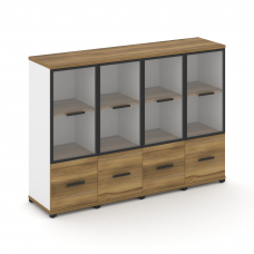 Concept Шкаф 4 узкие секции, 3 ниши CN.STU-342 RPB B Сандал Янтарный/Белый Бриллиант/Металл Черный/П