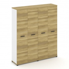 Concept Шкаф 2 широкие секции, 5 ниш CN.STS-528 B Дуб Винченцо/Белый Бриллиант/Металл Черный 1668*42