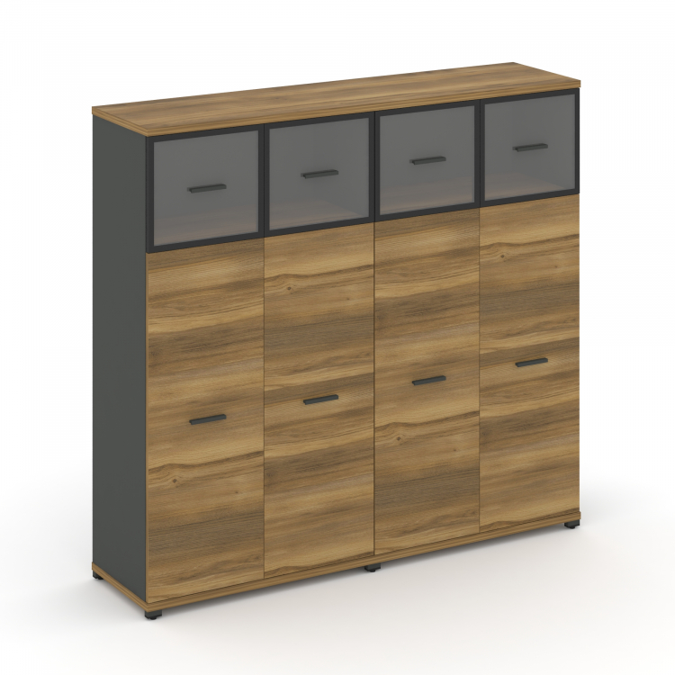 Concept Шкаф 2 широкие секции, 4 ниши CN.STS-424 RPB A Сандал Янтарный/Антрацит/Металл Антрацит/Проз