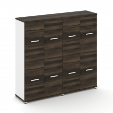 Concept Шкаф 2 широкие секции, 4 ниши CN.STS-422 W Дуб Мали/Белый Бриллиант/Металл Белый 1668*420*15