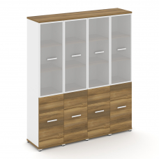 Concept Шкаф 4 узкие секции, 5 ниш CN.STU-542 RMW W Сандал Янтарный/Белый Бриллиант/Металл Белый/Сат