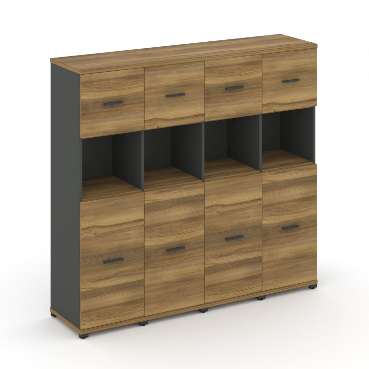 Concept Шкаф 4 узкие секции, 4 ниши CN.STU-445 A Сандал Янтарный/Антрацит/Металл Антрацит 1668*420*1