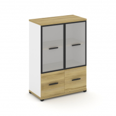 Concept Шкаф 1 широкая секция, 3 ниши CN.STS-312 RMB B Дуб Винченцо/Белый Бриллиант/Металл Черный/Са