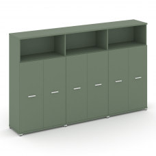 Concept Шкаф 3 широкие секции, 4 ниши CN.STS-433 W Кобо/Металл Белый 2500*420*1554